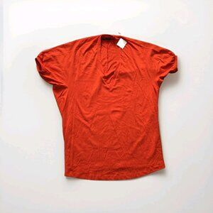 Zara Women's Oversized Baggy Tee Tshirt Dress Tunic Broght Orange Short Sleeve S